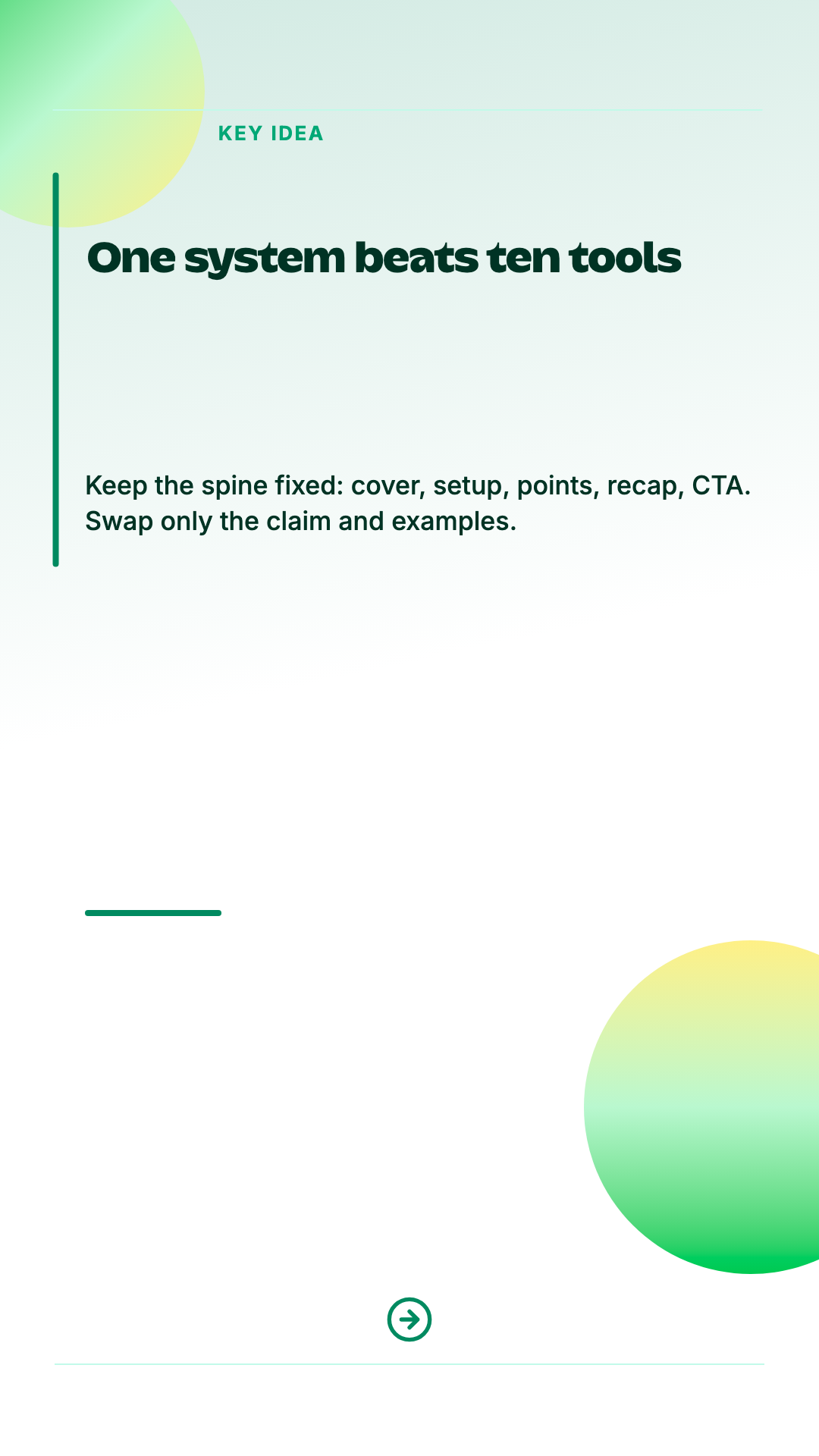 Single Takeaway Card — Quiet Ledger carousel template preview