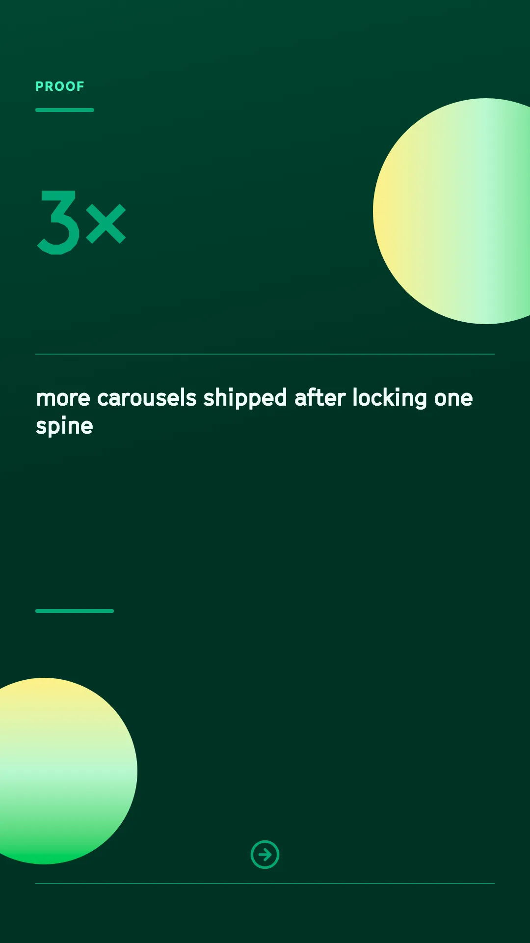 Big Metric Proof Card — Quiet Ledger carousel template preview