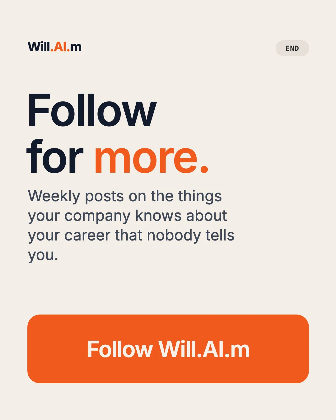 Cream Big Button Follow Close carousel template preview