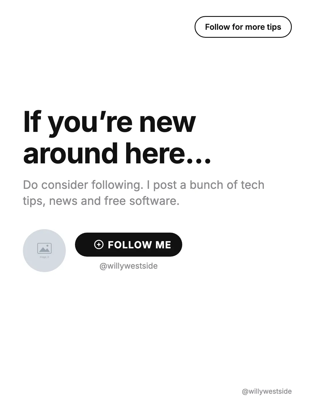 Follow Me Avatar Close carousel template preview