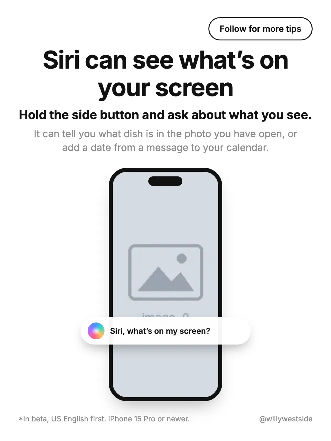 One-Phone Siri Prompt Tip carousel template preview